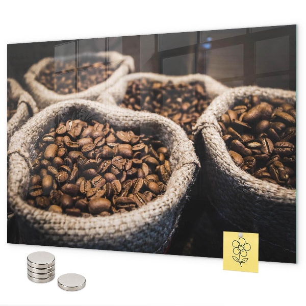 Magnetic board for wall coffee bag display