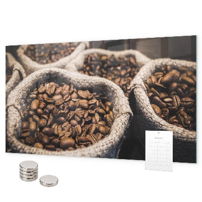 Magnetic board for wall coffee bag display