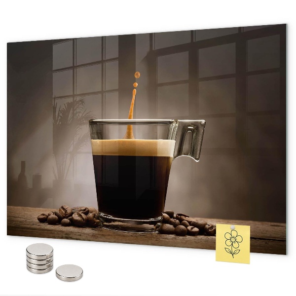 Magnetic board a cup of coffee design