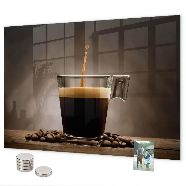 Magnetic board a cup of coffee design
