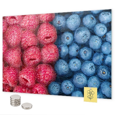 Magnetic wall board blueberries and raspberries motif