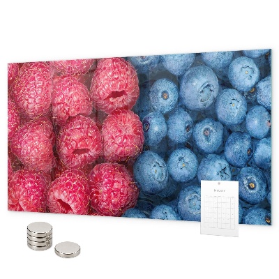 Magnetic wall board blueberries and raspberries motif