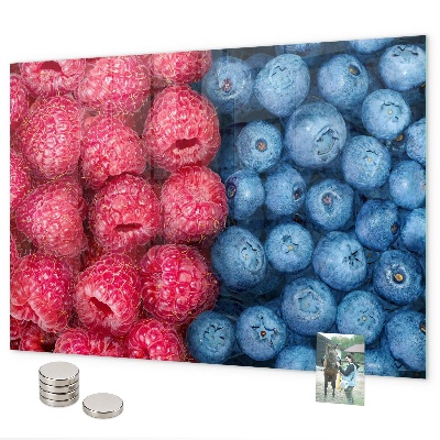 Magnetic wall board blueberries and raspberries motif