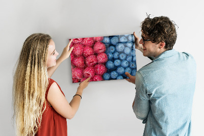 Magnetic wall board blueberries and raspberries motif