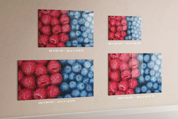 Magnetic wall board blueberries and raspberries motif