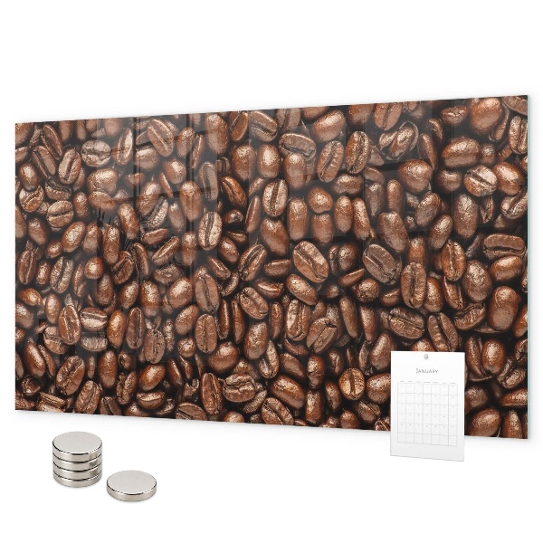 Magnetic board for wall coffee beans theme