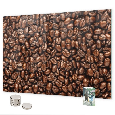 Magnetic board for wall coffee beans theme