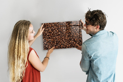 Magnetic board for wall coffee beans theme