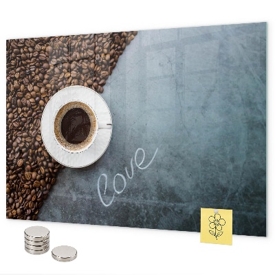 Magnetic wall board a cup of coffee design