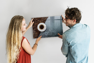 Magnetic wall board a cup of coffee design