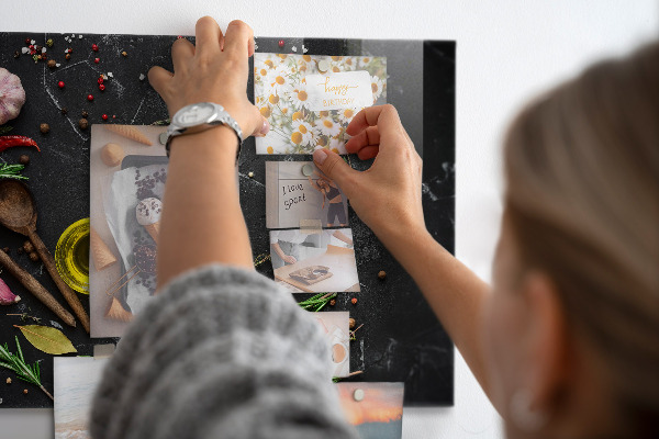 Magnetic board for spices on the counter