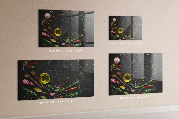 Magnetic board for spices on the counter