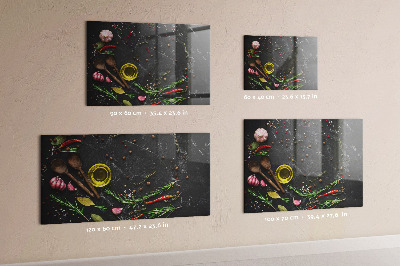 Magnetic board for spices on the counter