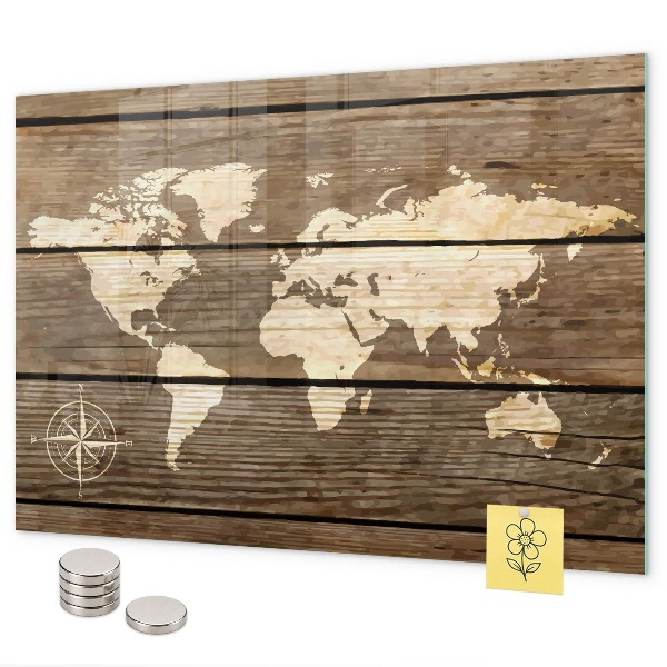 Magnetic board world map design