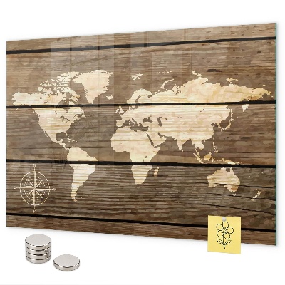 Magnetic board world map design