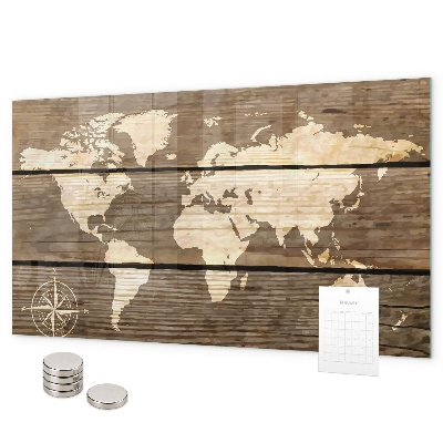 Magnetic board world map design