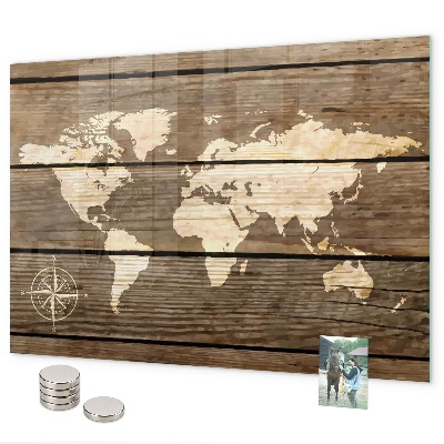 Magnetic board world map design