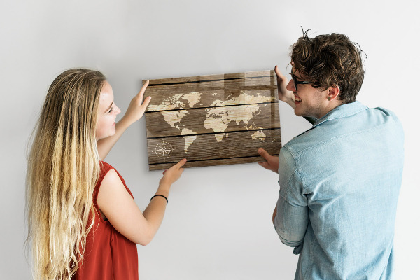 Magnetic board world map design