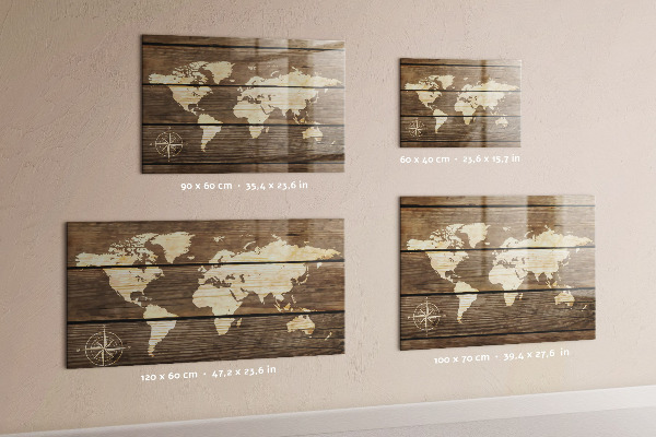 Magnetic board world map design