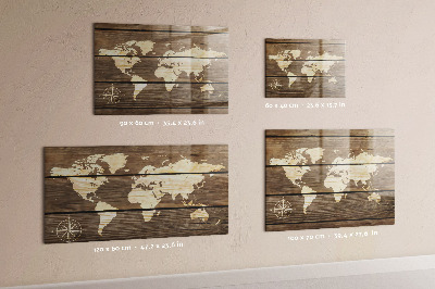 Magnetic board world map design