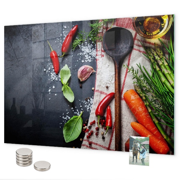 Magnetic board for wall vegetables design