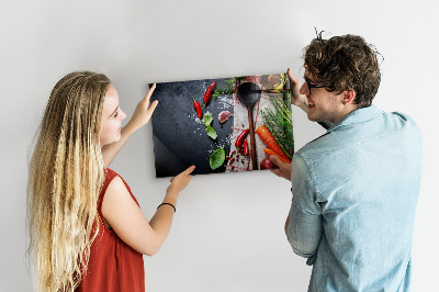 Magnetic board for wall vegetables design