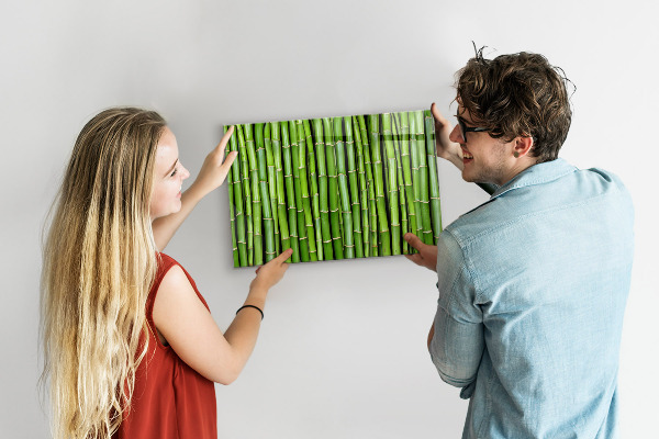 Magnetic wall board bamboo frame