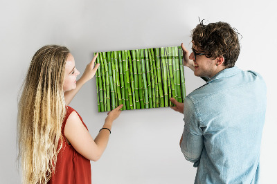 Magnetic wall board bamboo frame