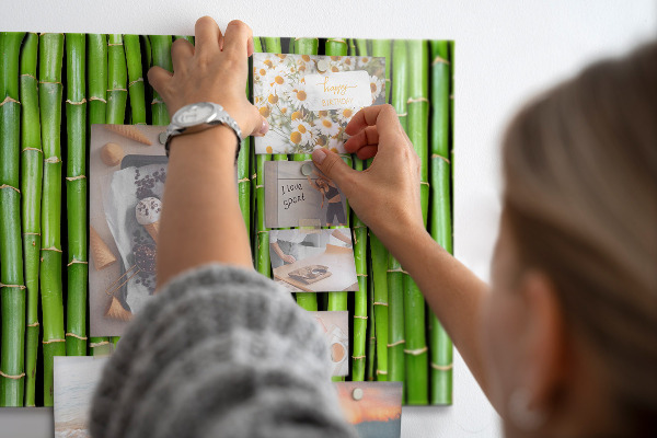Magnetic wall board bamboo frame