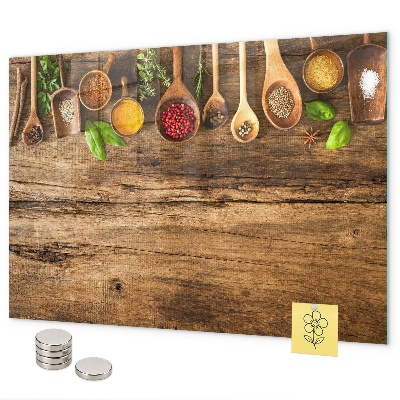 Magnetic wall board for teaspoons of spices