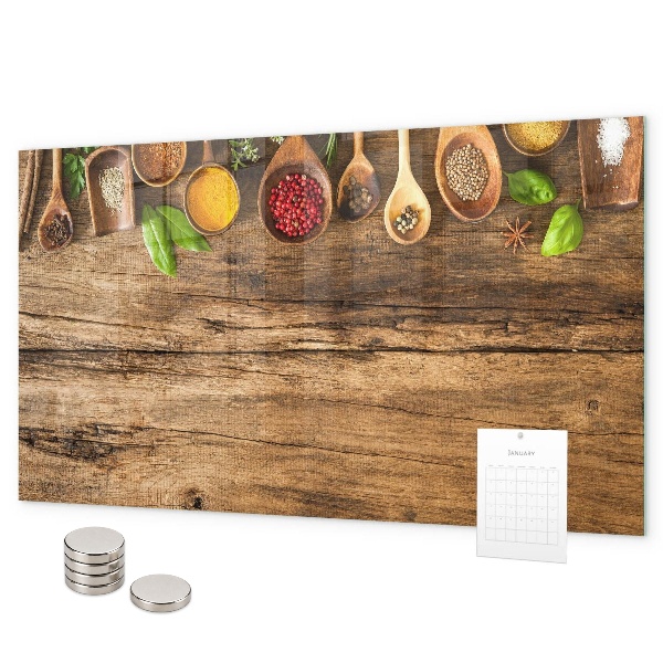 Magnetic wall board for teaspoons of spices