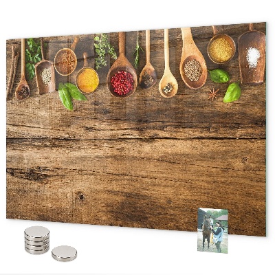 Magnetic wall board for teaspoons of spices