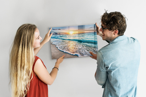Magnetic board sea sand on the beach
