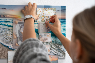 Magnetic board sea sand on the beach