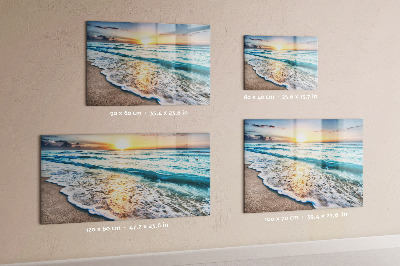 Magnetic board sea sand on the beach