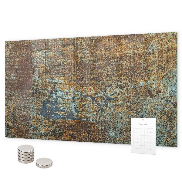 Magnetic wall board rust on metal finish