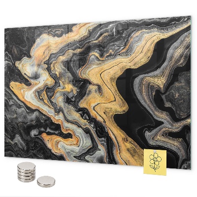 Magnetic board in golden marble