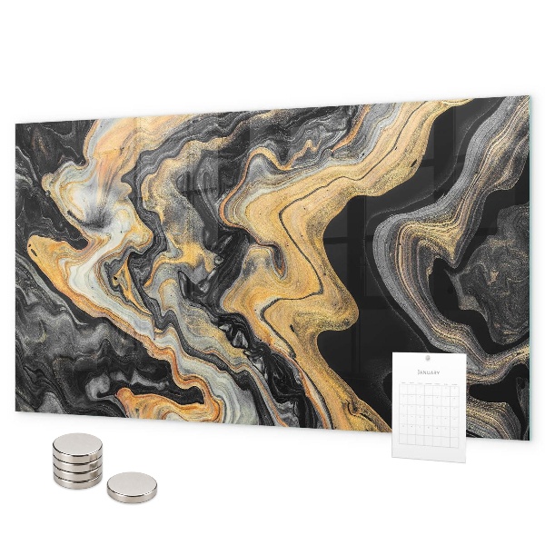 Magnetic board in golden marble