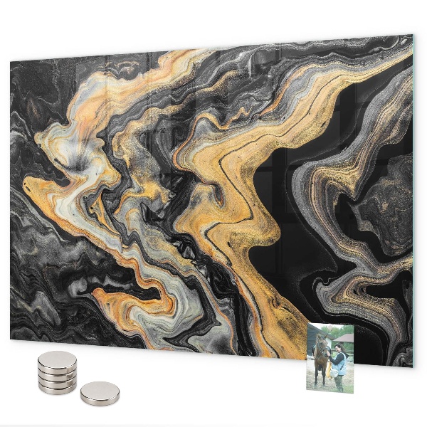 Magnetic board in golden marble