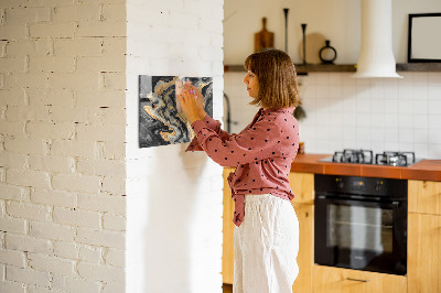 Magnetic board in golden marble
