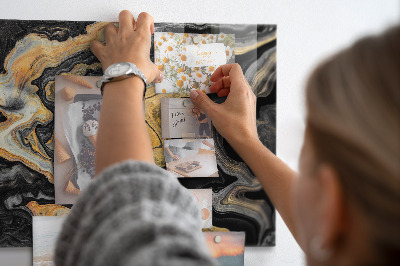 Magnetic board in golden marble