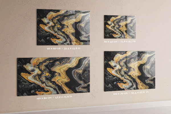 Magnetic board in golden marble