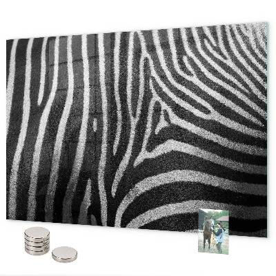 Magnetic board for wall zebra pattern