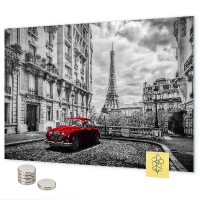 Magnetic board old car town design