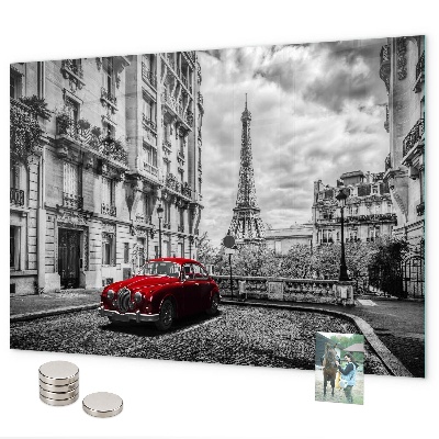 Magnetic board old car town design