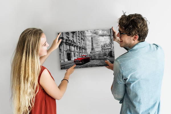 Magnetic board old car town design