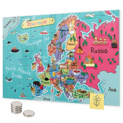 Magnetic map of Europe wall board