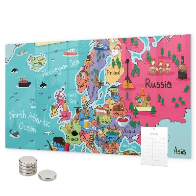 Magnetic map of Europe wall board