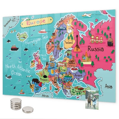 Magnetic map of Europe wall board
