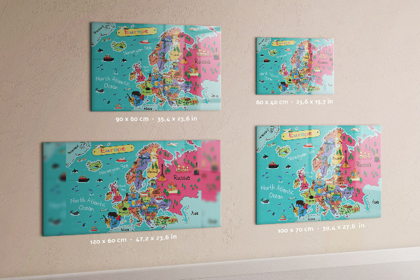 Magnetic map of Europe wall board